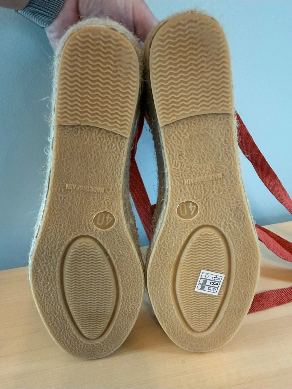 Diegos orange Wedge Lola Wrap Espadrilles Spain 40 (7.5)